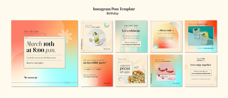 PSD gratuito diseño de plantillas de cumpleaños