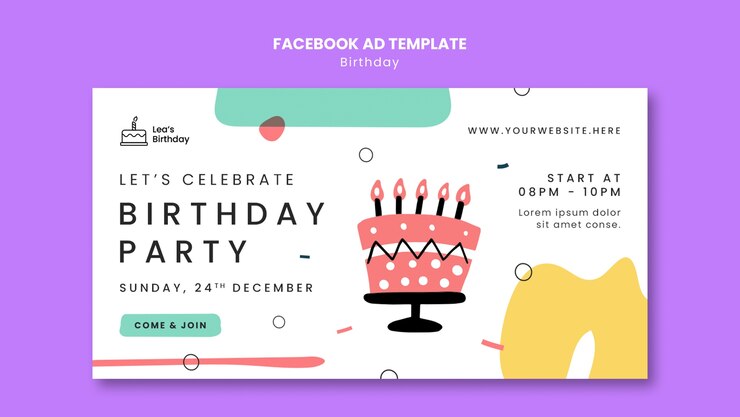 PSD gratuito diseño de plantillas de cumpleaños