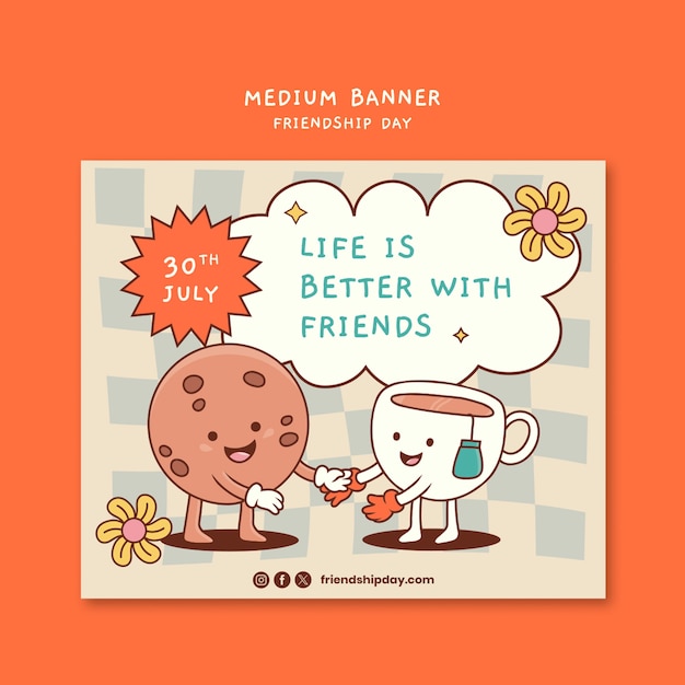 Diseño de plantillas para el día de la amistad