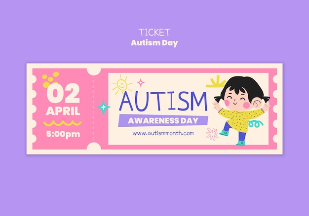 PSD gratuito diseño de plantillas para el día del autismo