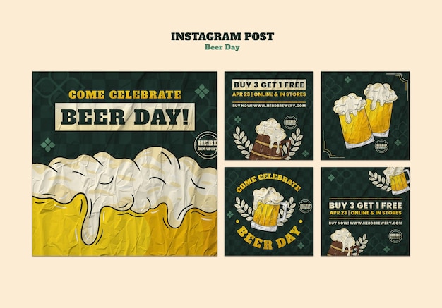 Diseño de plantillas para el día de la cerveza