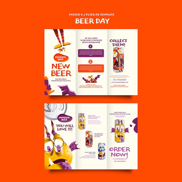 PSD gratuito diseño de plantillas para el día de la cerveza