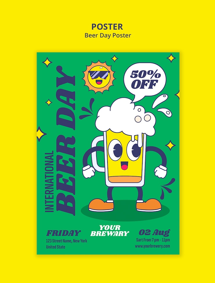 PSD gratuito diseño de plantillas para el día de la cerveza
