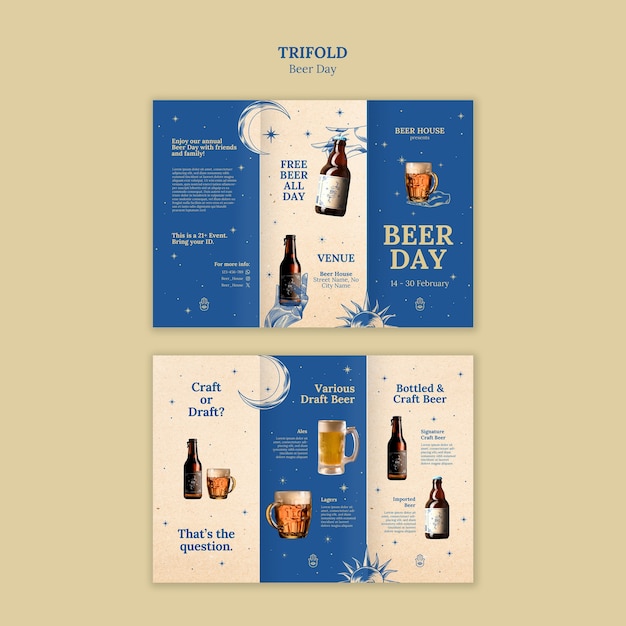 PSD gratuito diseño de plantillas para el día de la cerveza