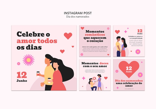 PSD gratuito diseño de plantillas de dia dos namorados