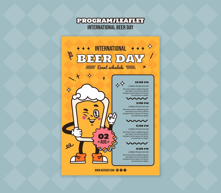 PSD gratuito diseño de plantillas para el día internacional de la cerveza