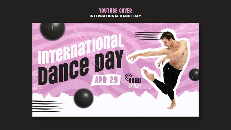 PSD gratuito diseño de plantillas para el día internacional de la danza.