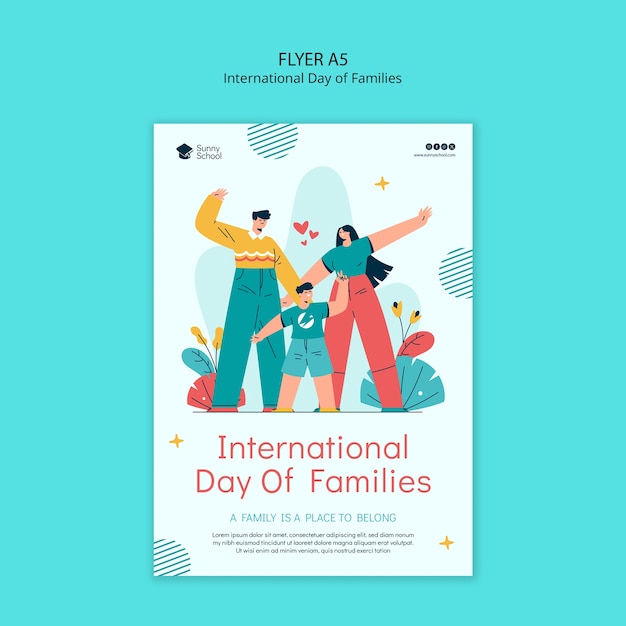 PSD gratuito diseño de plantillas para el día internacional de las familias