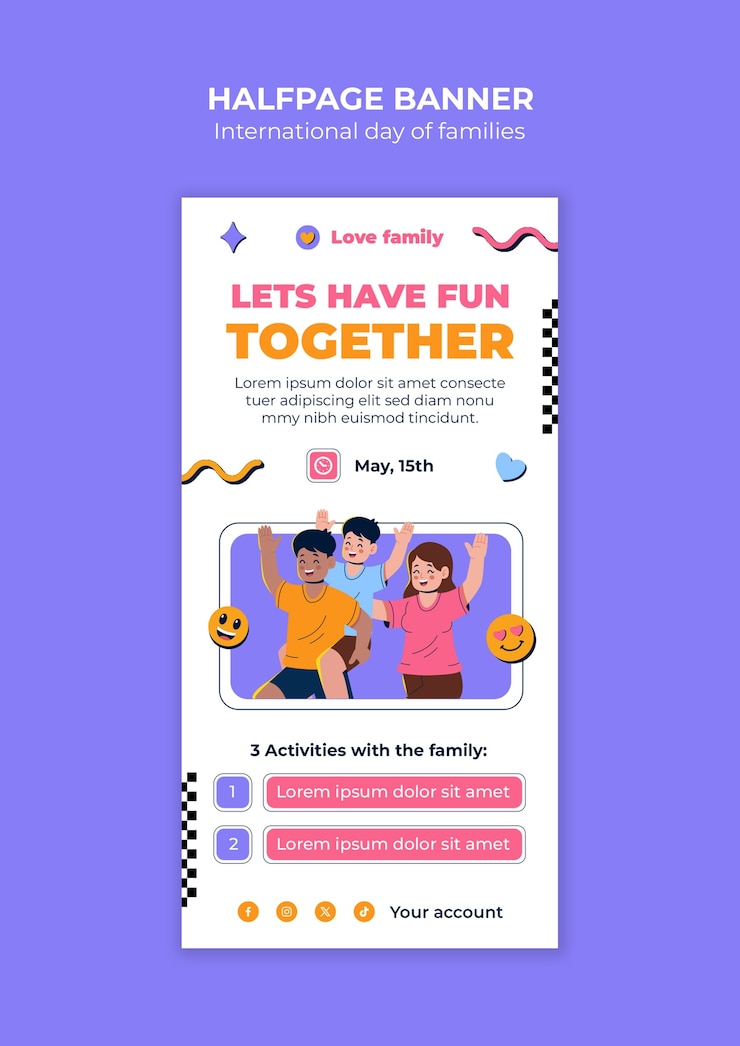 PSD gratuito diseño de plantillas para el día internacional de las familias
