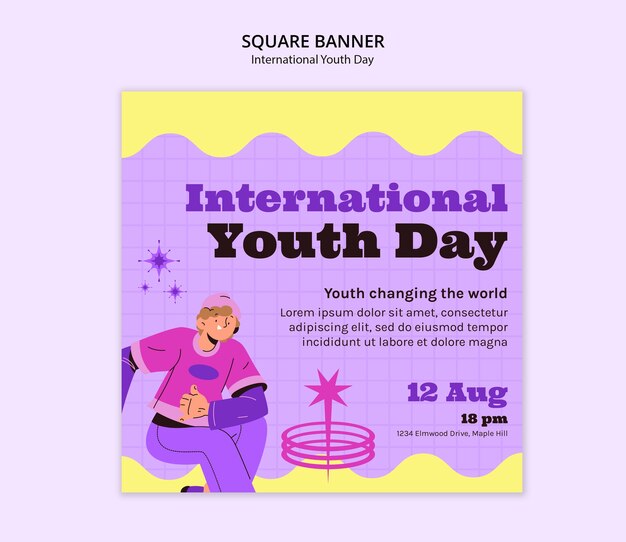 Diseño de plantillas para el Día Internacional de la Juventud