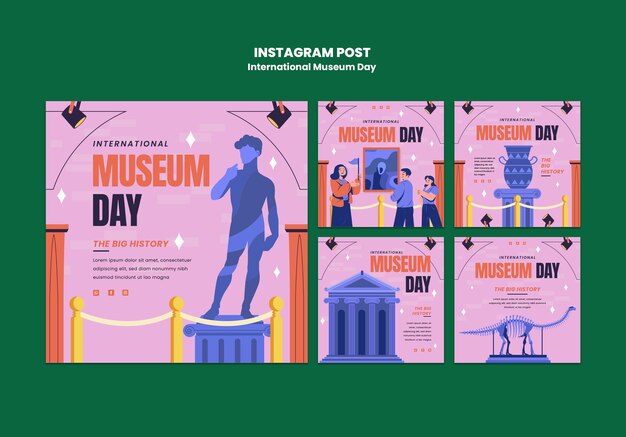 PSD gratuito diseño de plantillas para el día internacional de los museos