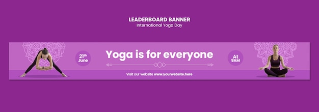 PSD gratuito diseño de plantillas para el día internacional del yoga