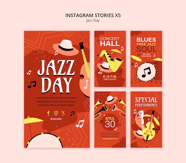 PSD gratuito diseño de plantillas para el día del jazz