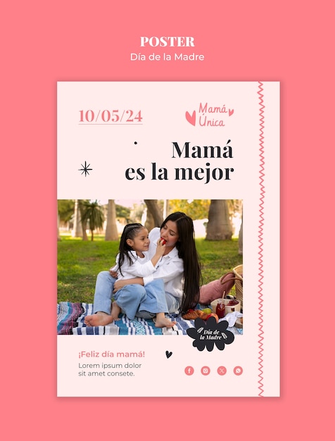 PSD gratuito diseño de plantillas de dia de la madre