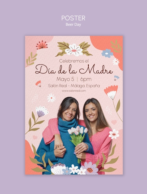 PSD gratuito diseño de plantillas de dia de la madre