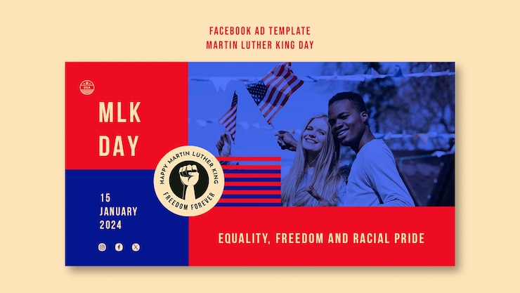 PSD gratuito diseño de plantillas para el día de martin luther king