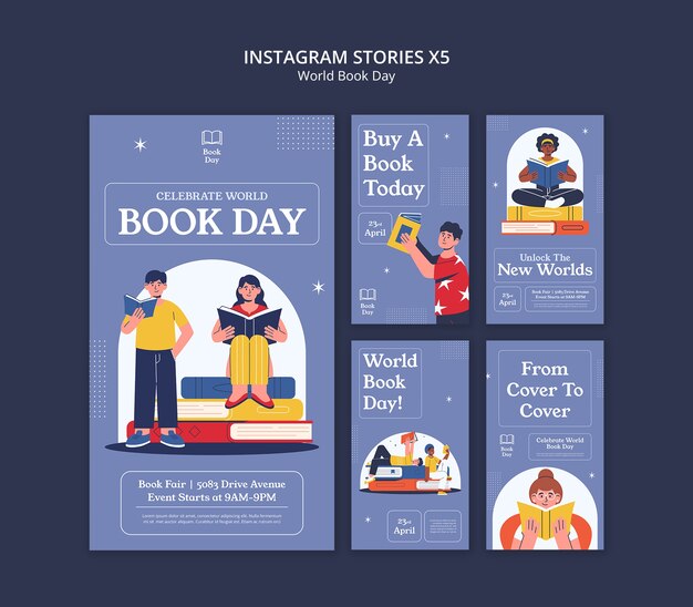 Diseño de plantillas para el Día Mundial del Libro