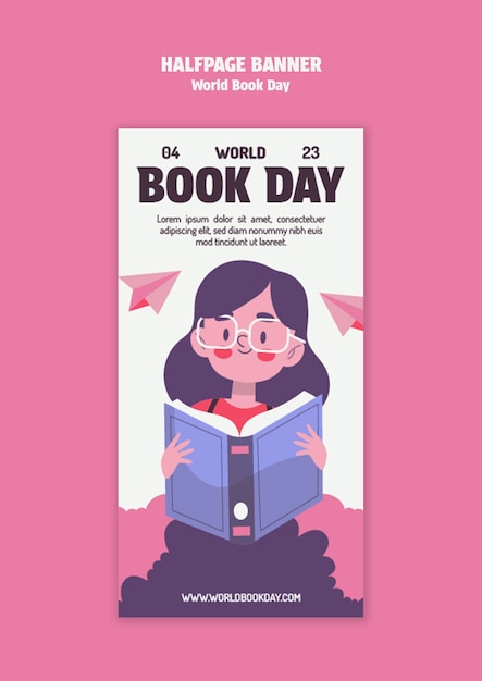 PSD gratuito diseño de plantillas para el día mundial del libro