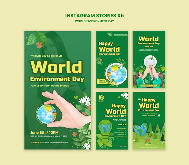 PSD gratuito diseño de plantillas para el día mundial del medio ambiente