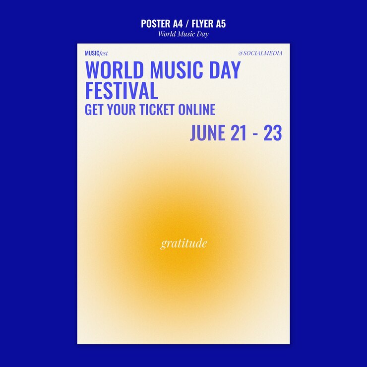 PSD gratuito diseño de plantillas para el día mundial de la música