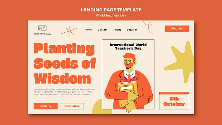 PSD gratuito diseño de plantillas para el día mundial del profesor