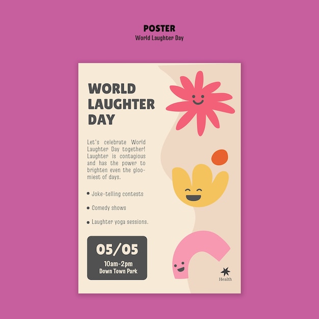 PSD gratuito diseño de plantillas para el día mundial de la risa