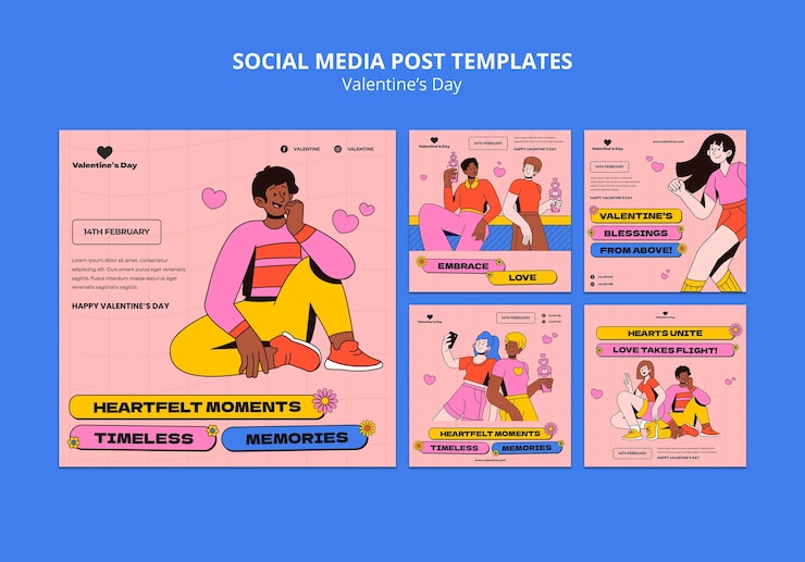 PSD gratuito diseño de plantillas para el día de san valentín