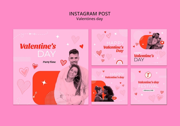 PSD gratuito diseño de plantillas para el día de san valentín