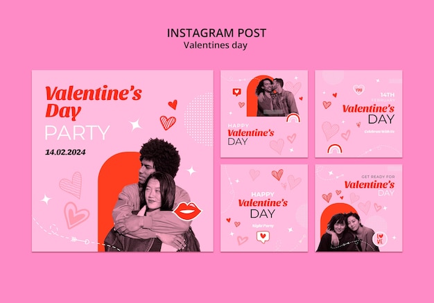 PSD gratuito diseño de plantillas para el día de san valentín