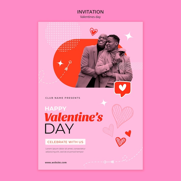 PSD gratuito diseño de plantillas para el día de san valentín