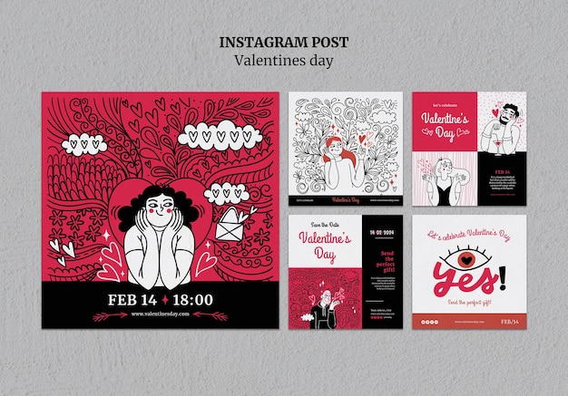 PSD gratuito diseño de plantillas para el día de san valentín