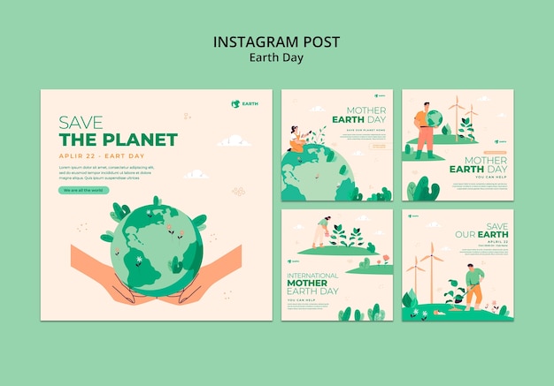 Diseño de plantillas para el Día de la Tierra
