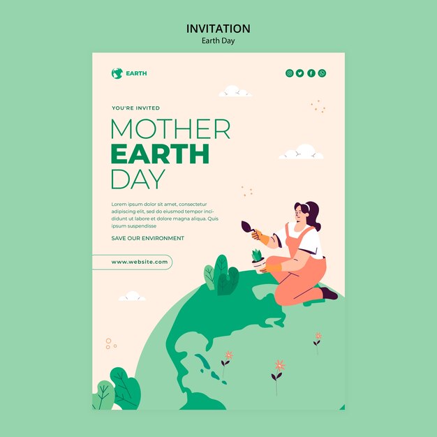 Diseño de plantillas para el Día de la Tierra