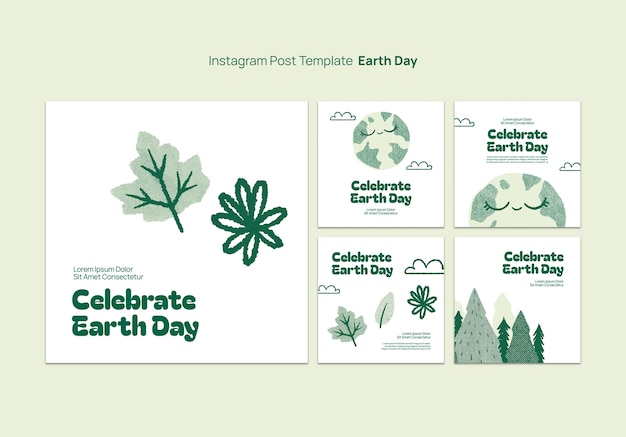 PSD gratuito diseño de plantillas para el día de la tierra