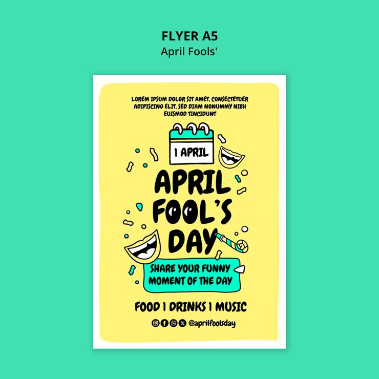 PSD gratuito diseño de plantillas para el día del tonto de abril