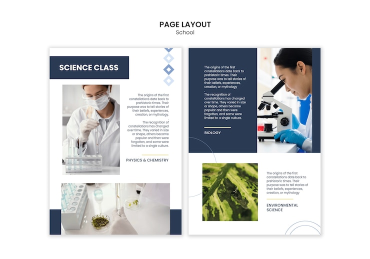 PSD gratuito diseño de plantillas de diseño de páginas escolares
