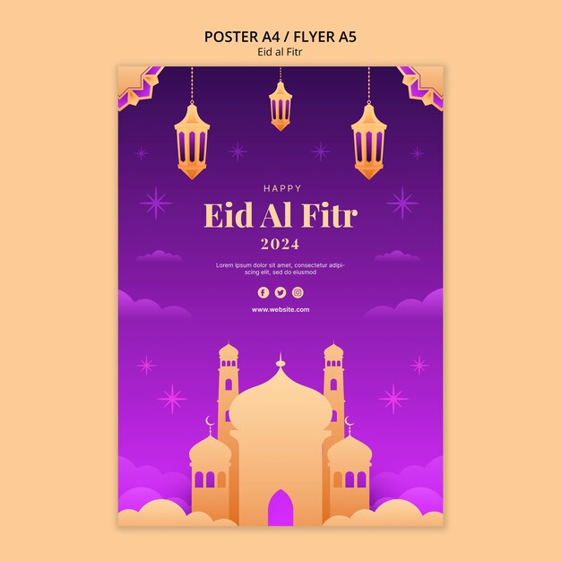 PSD gratuito diseño de plantillas para el eid al-fitr