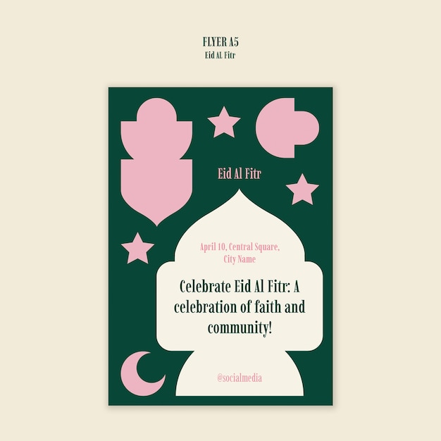 PSD gratuito diseño de plantillas para el eid al fitr