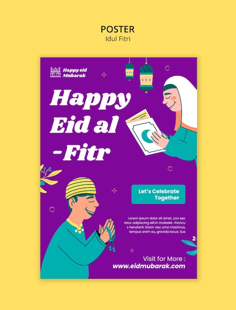 PSD gratuito diseño de plantillas para el eid al fitr