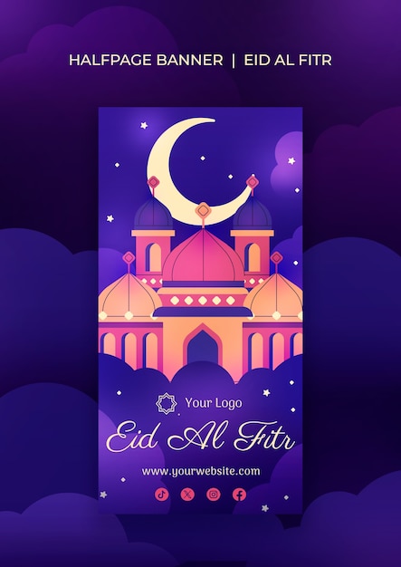 PSD gratuito diseño de plantillas para el eid al fitr