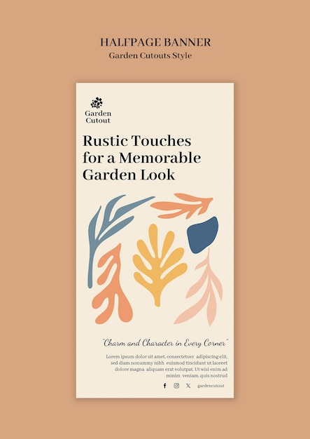 Diseño de plantillas de estilo de recortes de jardín