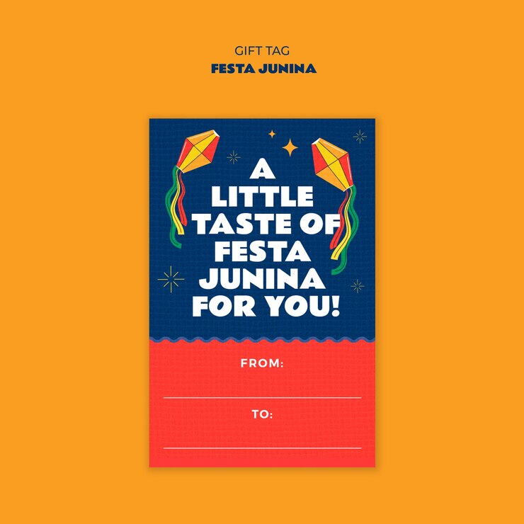 PSD gratuito diseño de plantillas de etiquetas de regalo de festa junina