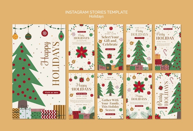 PSD gratuito diseño de plantillas de felices fiestas