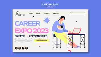 PSD gratuito diseño de plantillas de ferias de empleo