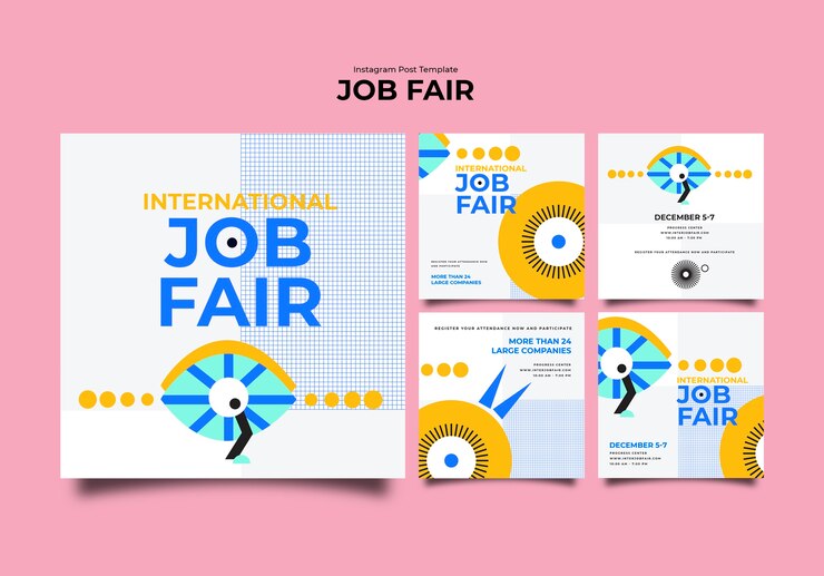 PSD gratuito diseño de plantillas de ferias de empleo