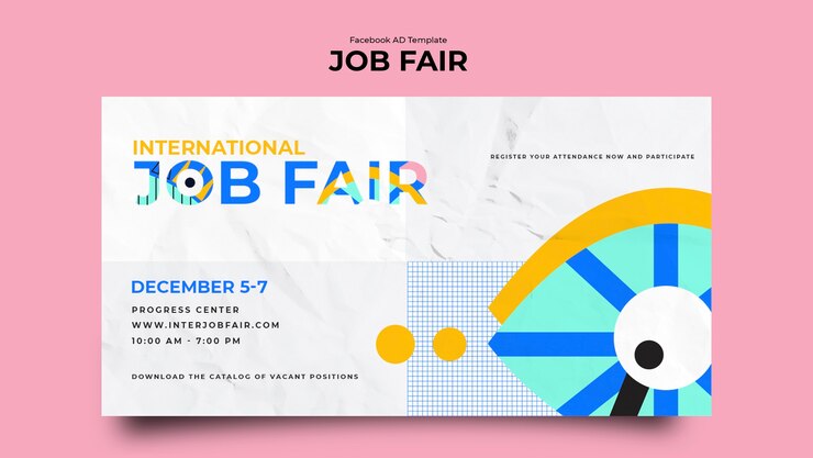 PSD gratuito diseño de plantillas de ferias de empleo