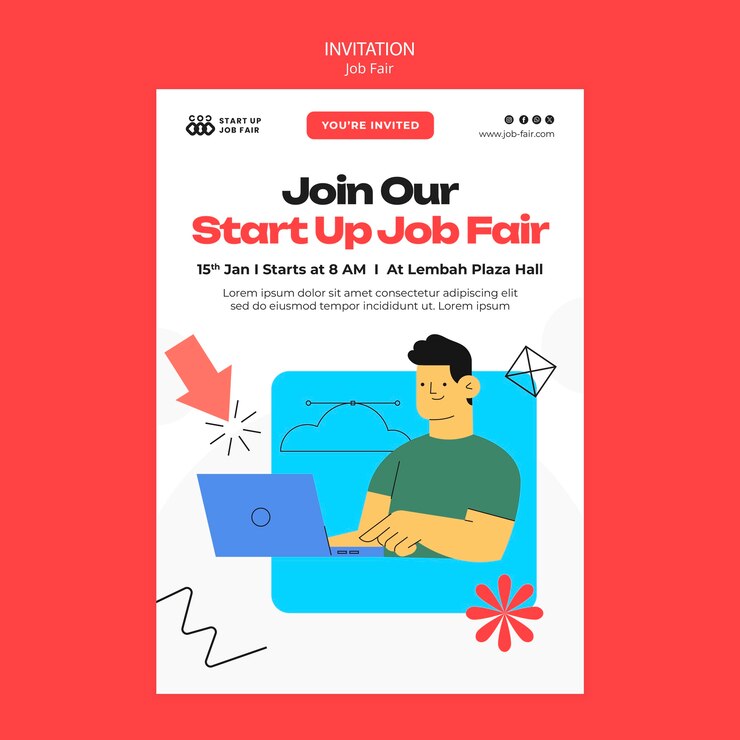 PSD gratuito diseño de plantillas de ferias de empleo