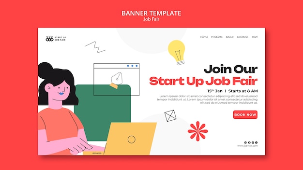 PSD gratuito diseño de plantillas de ferias de empleo