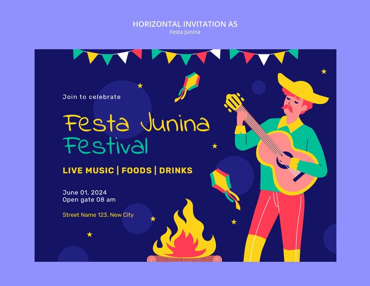PSD gratuito diseño de plantillas de festa junina