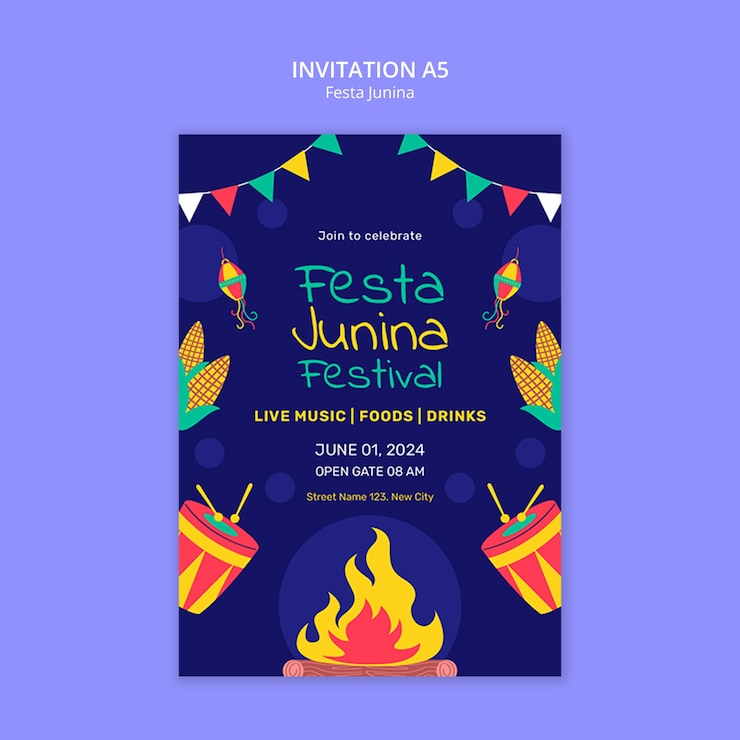 PSD gratuito diseño de plantillas de festa junina